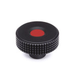 Technopolymer Plastic Diamond Cut Knurled Knobs, with Brass Tapped or Plain Blind Bore Insert, with Colored Cap