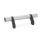 GN 333.2 Aluminum Tubular Handles, with Zinc Die-Cast Angled Movable Handle Legs Finish: ELS - Anodized finish, natural color