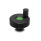 EN 735 Plastic Knurled Control Knobs, with Mini Revolving Handle, Colored Cover Caps Color of the cover cap: DGN - Green, RAL 6017, matte finish