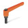 GN 300 Manettes indexables en zinc moulé sous pression, à goujon fileté avec composants en acier Couleur: OS - Orange, RAL 2004, finition texturée