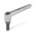 GN 300 Manettes indexables en zinc moulé sous pression, à goujon fileté avec composants en acier Couleur: RH - Sans revêtement