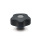 EN 5337.6 Technopolymer Plastic Five-Lobed Knobs, with Brass Tapped Insert with Colored Cover Caps, Softline Color of the cover cap: DGR - Gray, RAL 7035, matte finish