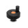 EN 735 Plastic Knurled Control Knobs, with Mini Revolving Handle, Colored Cover Caps Color of the cover cap: DOR - Orange, RAL 2004, matte finish