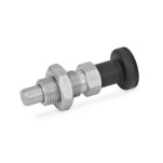 Doigts d'indexage en inox, avec bouton, types verrouillable et non verrouillable