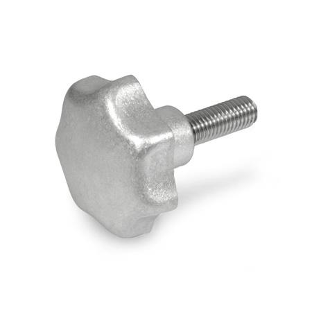 Star Knobs GN 6336.5: Aluminum, with Stainless Steel Threaded Stud