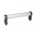 GN 333.1 Aluminum Tubular Handles, with Zinc Die-Cast Straight Handle Legs Type: B - Mounting from the operator's side (only for d<sub>1</sub> = 28 mm)
Finish: EL - Anodized finish, natural color