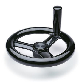 EN 950 Plastic Three Spoked Handwheels, with or without Revolving Handle, Blank Type 