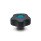 EN 5337.6 Technopolymer Plastic Five-Lobed Knobs, with Brass Tapped Insert with Colored Cover Caps, Softline Color of the cover cap: DBL - Blue, RAL 5024, matte finish