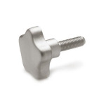 Stainless Steel AISI 316L Star Knobs, with Threaded Stud