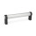 GN 333.1 Aluminum Tubular Handles, with Zinc Die-Cast Straight Handle Legs Type: A - Mounting from the back (tapped blind hole)
Finish: EL - Anodized finish, natural color