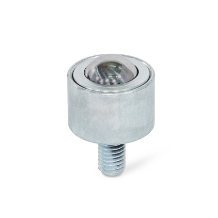 Ball Transfer Units GN 509.5: Steel / Stainless Steel Housing, with Threaded Stud