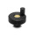 EN 735 Plastic Knurled Control Knobs, with Mini Revolving Handle, Colored Cover Caps Color of the cover cap: DGB - Yellow, RAL 1021, matte finish