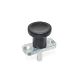 Doigts d'indexage avec goupille de poussoir en inox, montage de plaque, type non verrouillable