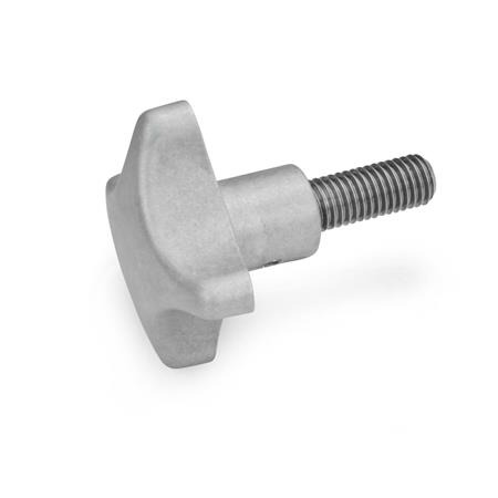 Hand Knobs GN 6335.5: Aluminum, with Stainless Steel Threaded Stud