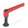 GN 306 Zinc Die-Cast Adjustable Levers, with Steel Special-Tipped Threaded Studs Color: RS - Red, RAL 3000, textured finish
Type: KD - Ball end with swivel thrust pad