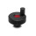 EN 735 Plastic Knurled Control Knobs, with Mini Revolving Handle, Colored Cover Caps Color of the cover cap: DRT - Red, RAL 3000, matte finish