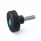 EN 534 Technopolymer Plastic Diamond Cut Knurled Knobs, with Steel Threaded Stud, with Colored Cap Cover cap color: DBL - Blue, RAL 5024, matte finish