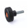 EN 534 Technopolymer Plastic Diamond Cut Knurled Knobs, with Steel Threaded Stud, with Colored Cap Cover cap color: DOR - Orange, RAL 2004, matte finish