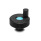 EN 735 Plastic Knurled Control Knobs, with Mini Revolving Handle, Colored Cover Caps Color of the cover cap: DBL - Blue, RAL 5024, matte finish