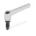 GN 306 Zinc Die-Cast Adjustable Levers, with Steel Special-Tipped Threaded Studs Color: SR - Silver, RAL 9006, textured finish
Type: ZK - Ball end