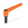 GN 306 Zinc Die-Cast Adjustable Levers, with Steel Special-Tipped Threaded Studs Color: OS - Orange, RAL 2004, textured finish
Type: MS - Brass tip