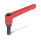 GN 300 Manettes indexables en zinc moulé sous pression, à goujon fileté avec composants en acier Couleur: RS - Rouge, RAL 3000, finition texturée
